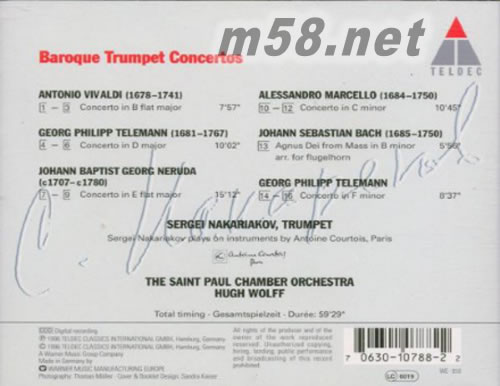 BAROQUE CONCERTOS專輯背面圖片