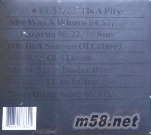 Blackstar 美版專輯背面圖片