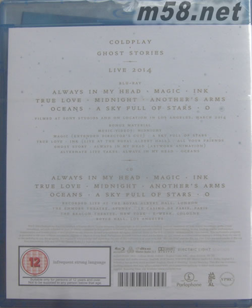 Ghost Stories LIVE 2014 鬼故事現(xiàn)場影音實(shí)錄(藍(lán)光BD+CD)專輯背面圖片