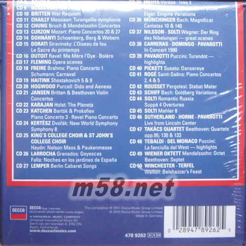 The Decca Sound (RE)迪卡之聲50CD套裝2016年版專輯背面圖片