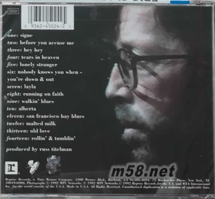 UNPLUGGED 美版專輯背面圖片