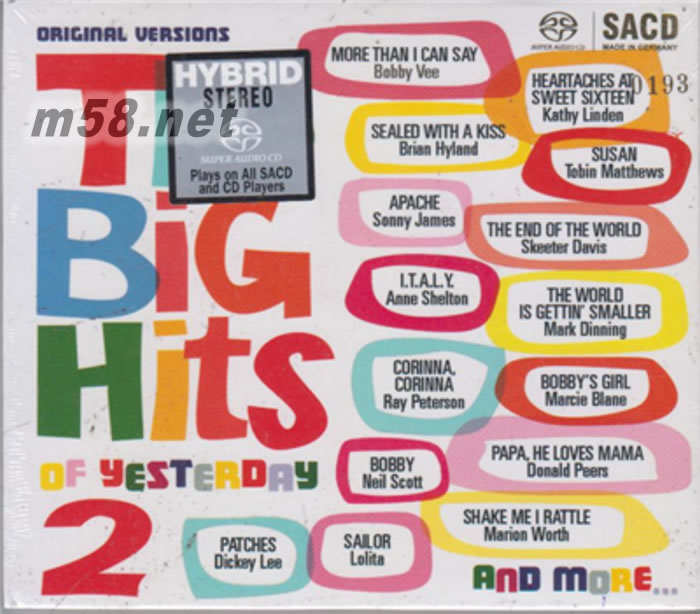 THE BIG HITS OF YESTERDASY 2 SACD專輯正面圖片