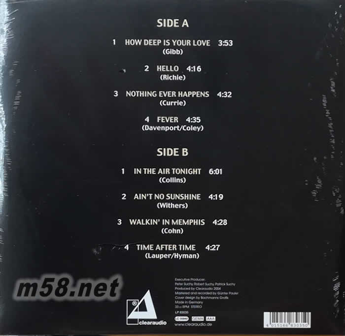 絕世歌聲 Friends of Carlotta - Live in Studio 黑膠專輯背面圖片