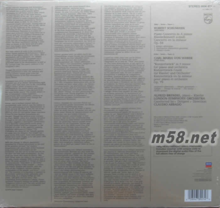 布蘭德?tīng)?- 舒曼 A小調(diào)鋼琴協(xié)奏曲Schumann Piano Concerto in A Minor LP黑膠專(zhuān)輯背面圖片