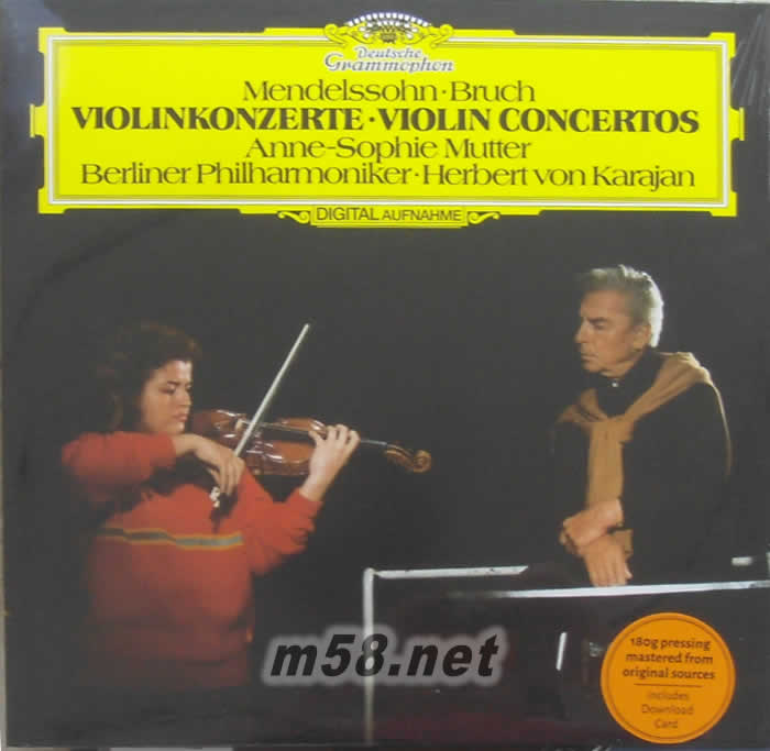 LP-Mendelssohn:Violin Concerto 門德爾松 & 布魯赫:小提琴協奏曲 黑膠專輯正面圖片
