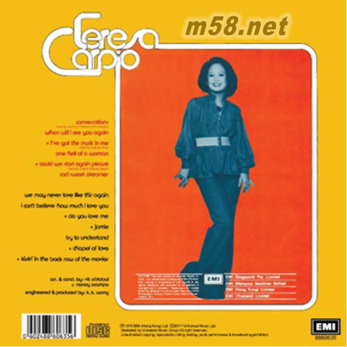 第一張個人錄音專輯 CD首度出版 復黑王專輯背面圖片