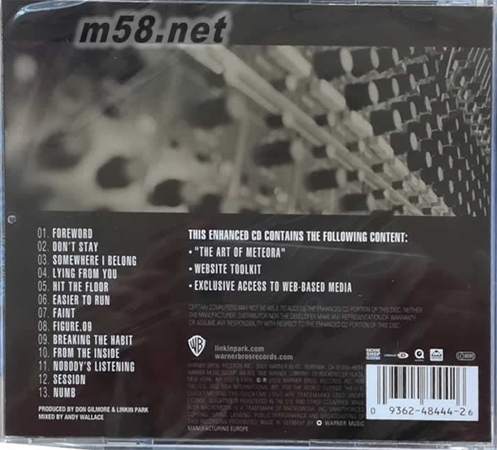 METEORA 流星圣殿專輯背面圖片