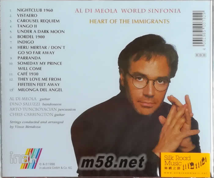 藍調吉它 World Sinfonia Heart of the Immigrants 環宇交響曲-移民的內心世界專輯背面圖片