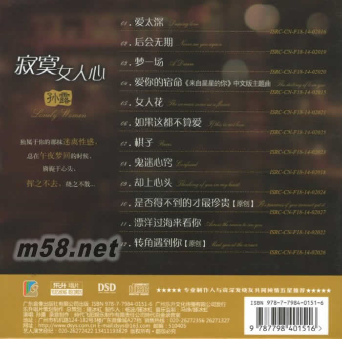 寂寞女人心專輯背面圖片