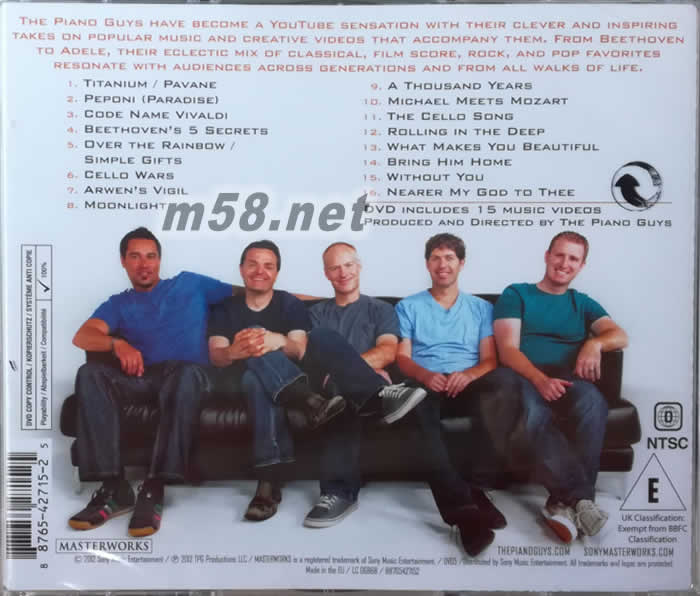 The Piano Guys 鋼琴伙計 首張同名專輯(豪華CD+DVD版)專輯背面圖片
