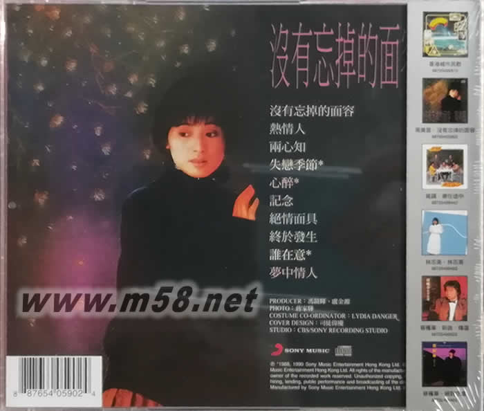 沒有忘掉的面容 (SONY日本限量版CD)專輯背面圖片
