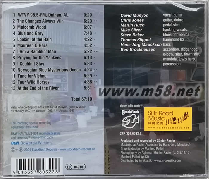 More Songs for Planet Earth 為地球而歌(老虎魚)專輯背面圖片