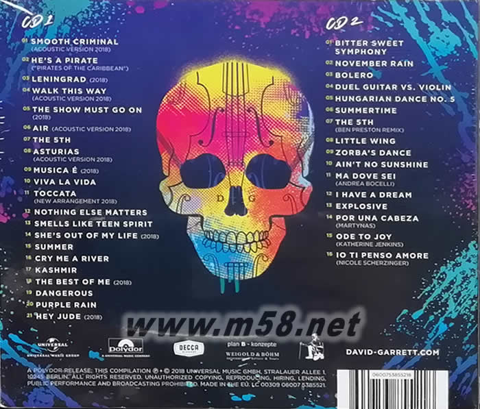 Unlimited: Greatest Hits弦樂無極限 限量版 雙CD專輯背面圖片