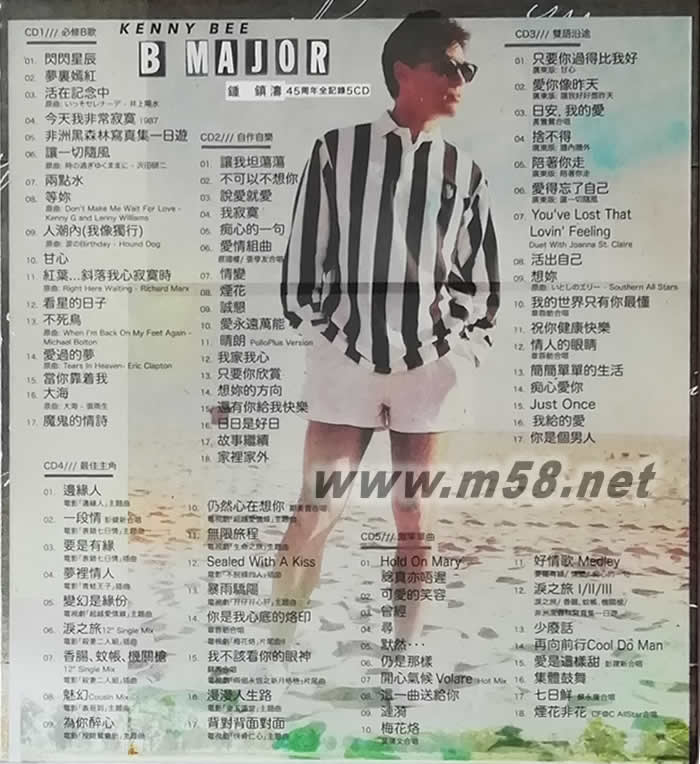 KENNY BEE 鐘鎮(zhèn)濤 B Major 45周年全記錄 5CD套裝專輯背面圖片