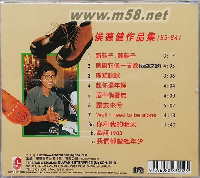 侯德建作品集(83-84)專輯背面圖片