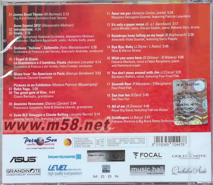 Various – Quattro Note Velut Luna 如月天碟(如月示范測試天碟)專輯背面圖片