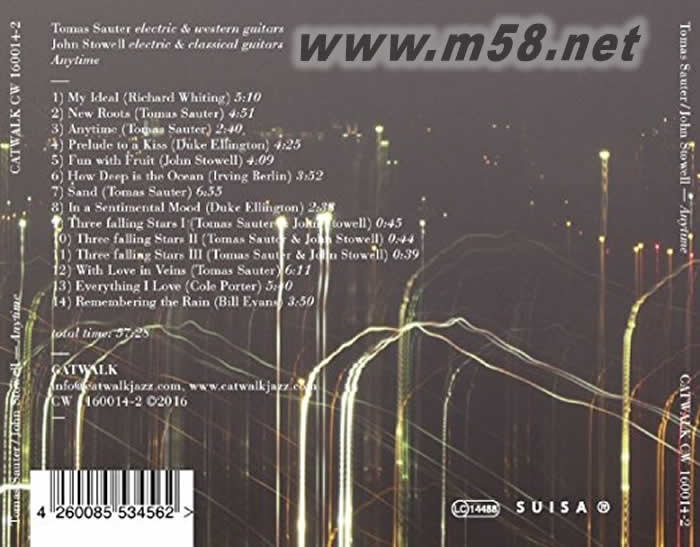 ANYTIME閃耀結(jié)他二重奏(爵士吉它)專輯背面圖片