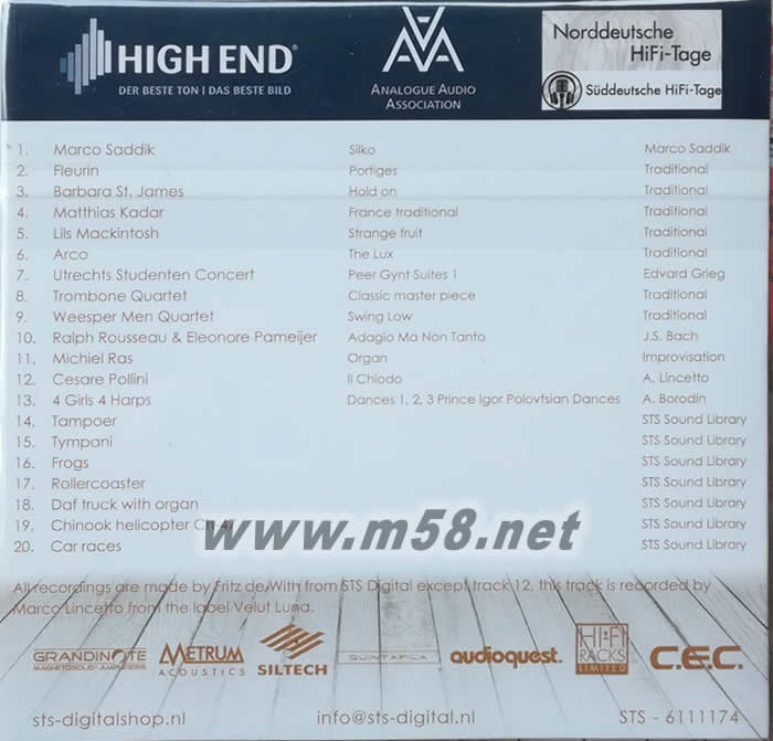 馬蘭士-慕尼黑 音響展超級測試片 第四集 THE ABSOLUTE SOUND REFERENCE FOR HIFI SHOW AND AT HOME VOL.4 環保包裝 特價版專輯背面圖片