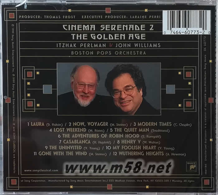 帕爾曼的電影琴聲 Ⅱ—黃金年代 Cinema Serenade 2專輯背面圖片