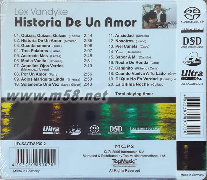 情陷地中海經典拉丁結他SACD專輯背面圖片