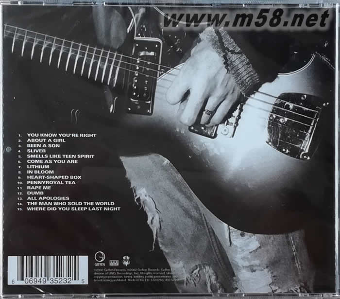 NIRVANA(15 CLASSIC SONGS )專輯背面圖片