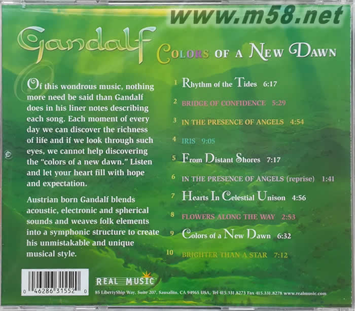 Colors of a new dawn晨曦的色彩 (新世紀純音樂)專輯背面圖片