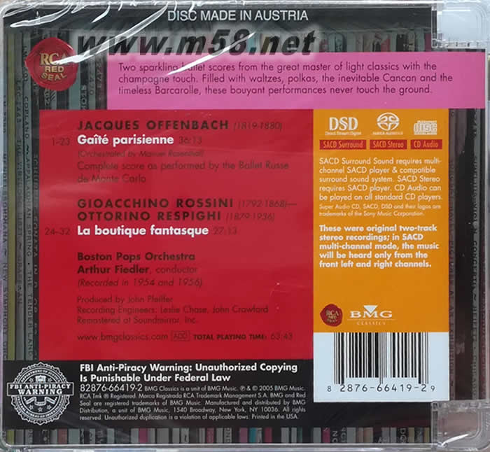 Offenbach: Gaite parisienne & Rossini-Respighi:La Boutique 快樂的巴黎人 SACD特惠專輯背面圖片