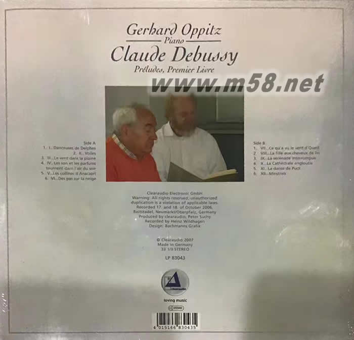 Preludes Premier Livre 黑膠專輯背面圖片