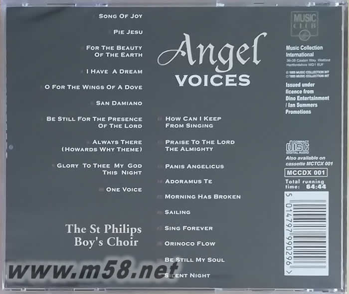 ANGEL VOICES 天使之音1專輯背面圖片