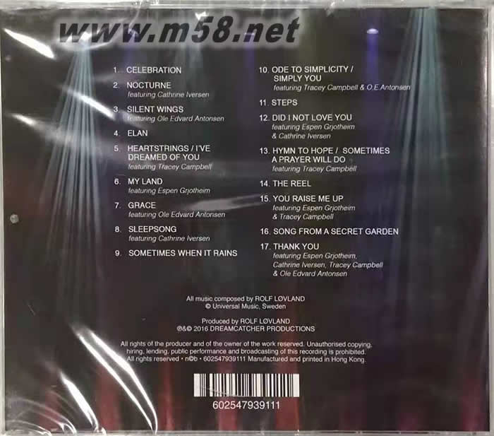 神秘園20周年音樂會 Live in Kilden - 20th Anniversary Concer專輯背面圖片