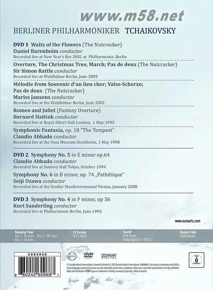 Tchaikovsky Edition 柏林愛(ài)樂(lè)演奏柴可夫斯基 3DVD專(zhuān)輯背面圖片