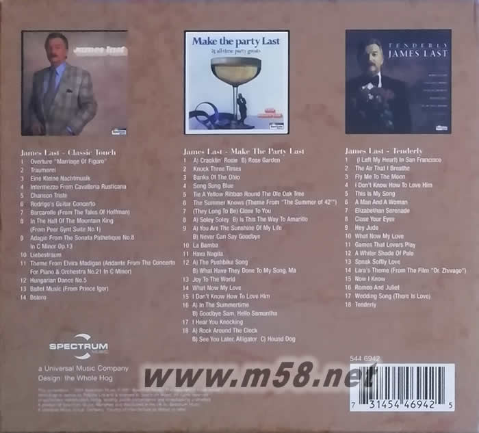 JAMES LAST 3CD BOX SET 套裝專輯背面圖片