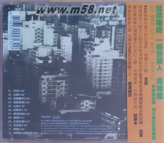 transfer 忘記專輯背面圖片