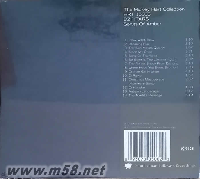 Songs of Amber 琥珀之歌 直刻版專輯背面圖片