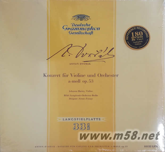 德沃夏克 小提琴協奏曲 180g 33RPM LP 黑膠專輯正面圖片