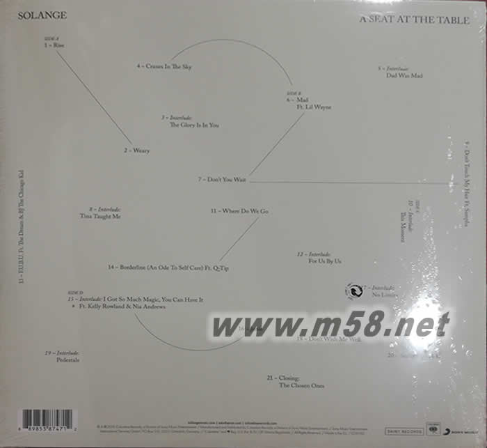 A Seat at the Table 180g 33RPM LP 黑膠專輯背面圖片