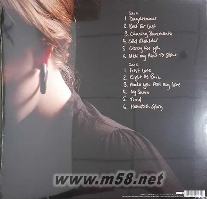 Adele阿黛爾 19 180g 33RPM LP 黑膠專輯背面圖片