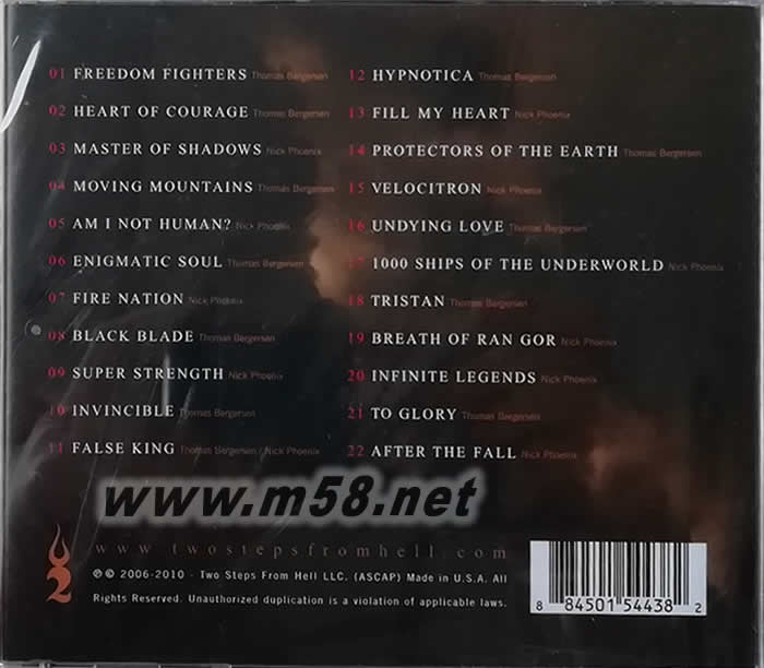 Two Steps From Hell - Invincible戰(zhàn)無不勝專輯背面圖片