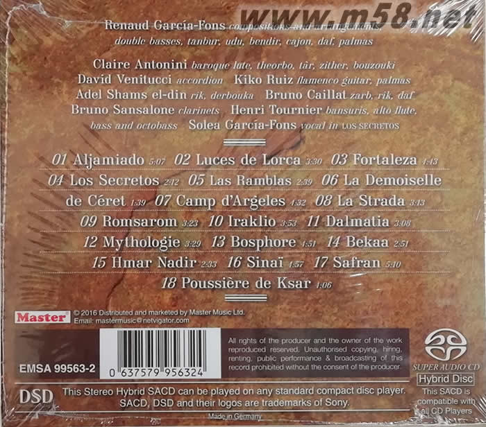 Mediterranees 低音大提琴 地中海留情 SACD(劉漢盛推介)專輯背面圖片