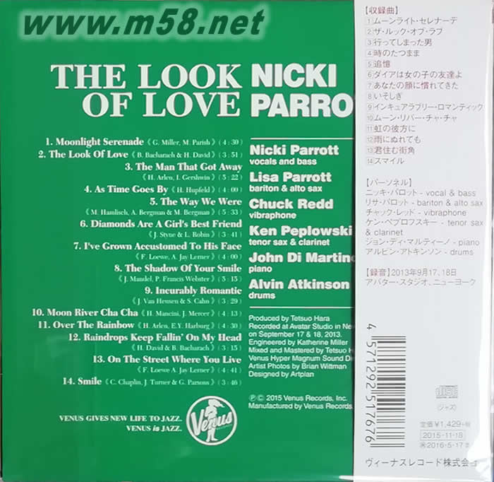 THE LOOK OF LOVE 愛的目光專輯背面圖片