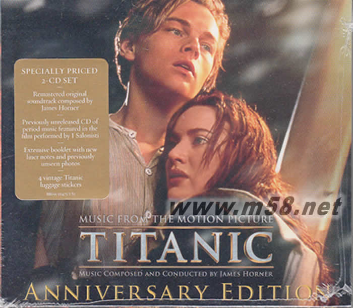 Titanic OST泰坦尼克號 - 100周年紀念 電影原聲2CD 美版專輯正面圖片