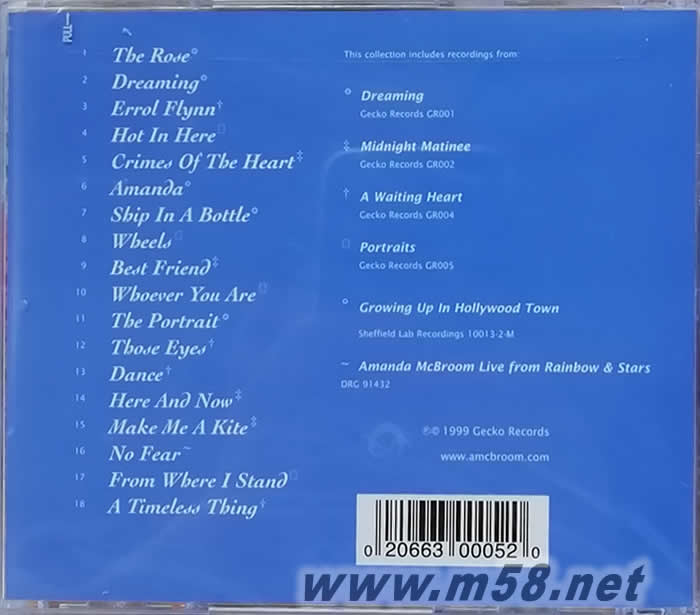 PORTRAITS THE BEST OF AMANDA MCBROOM 至燒阿曼達精選專輯背面圖片