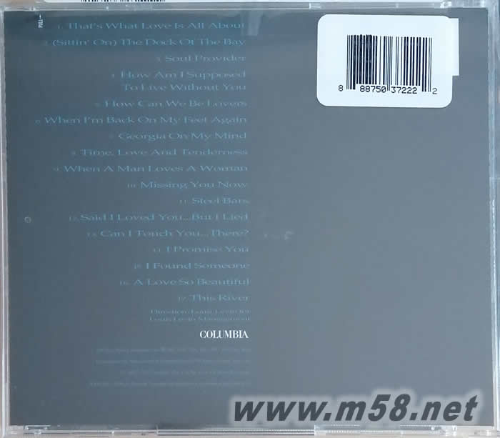 GREATEST HITS 1985-1995 邁克爾波頓的精選專輯背面圖片