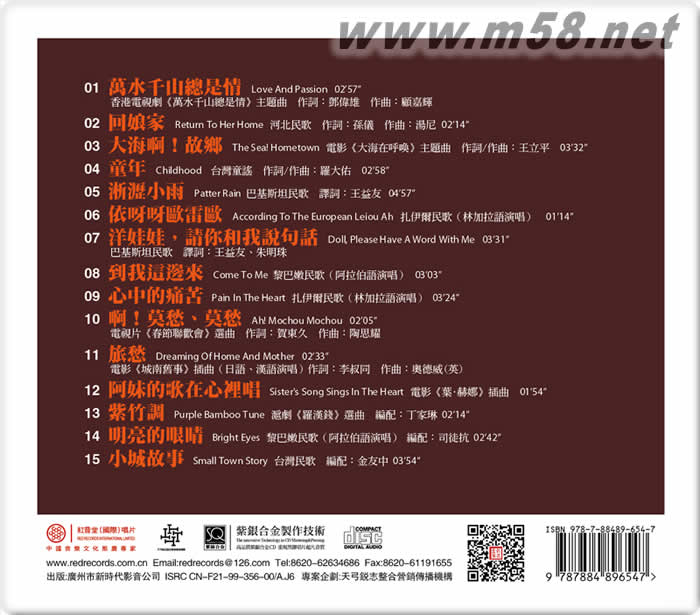 朱明瑛 傳奇再現 紫銀合金SQCD限量版專輯背面圖片