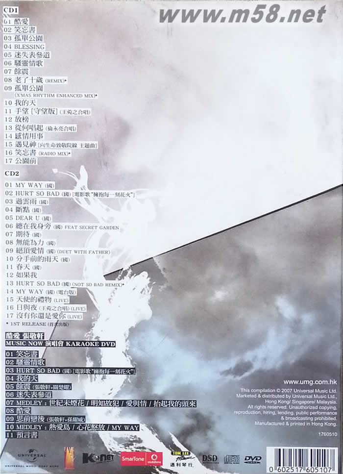 MY 1ST COLLECTION專輯背面圖片