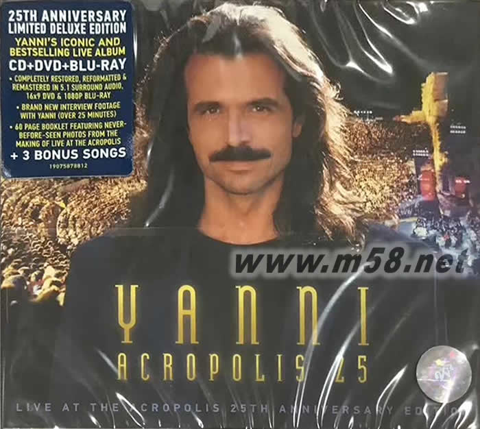 YANNI LIVE AT THE ACROPOLIS(雅典衛城音樂會)25周年紀念版 CD+DVD+BD專輯正面圖片