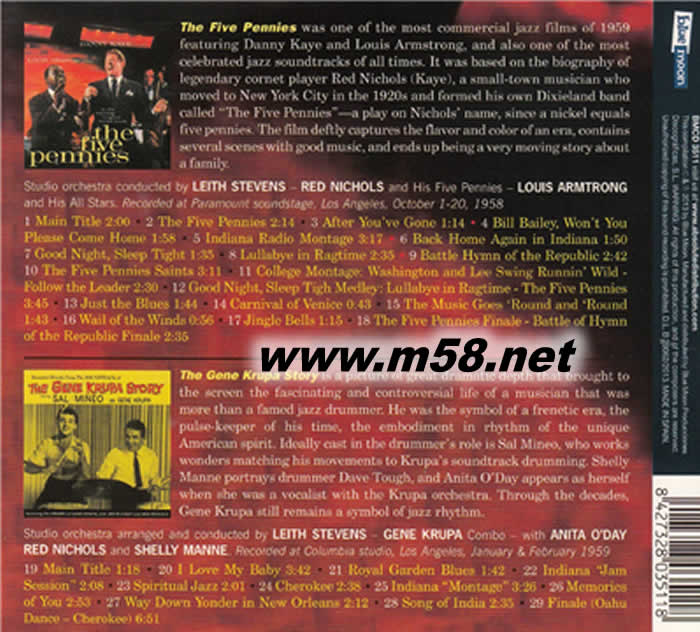 五便士 & 瘋狂的鼓手 The Five Pennies and The Gene Krupa Story專輯背面圖片