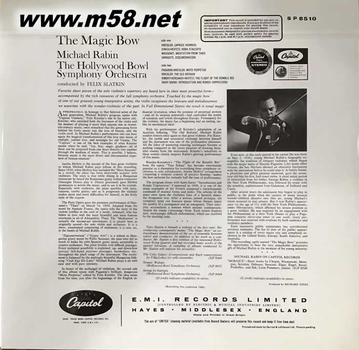 魔弓拉賓 THE MAGIC BOW 黑膠專輯背面圖片