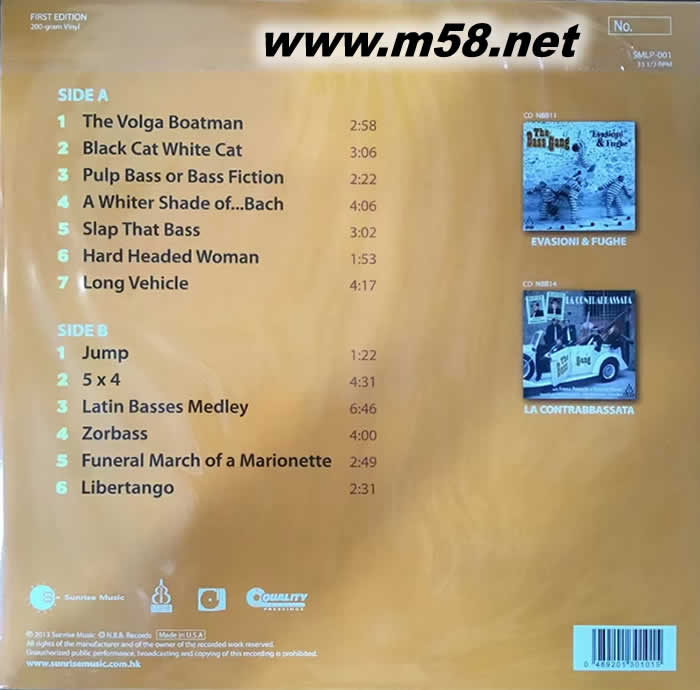 THE BASS GANG 黑膠專輯背面圖片