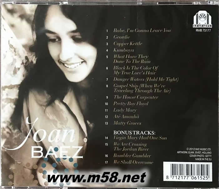 民謠皇后 QUEEN OF FOLK MUSIC IN CONCERT專輯背面圖片